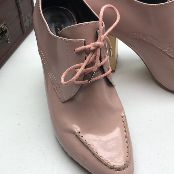 PIED JUSTE CREAM PINK PATENT HEELS SZ 39 - Picture 4 of 11